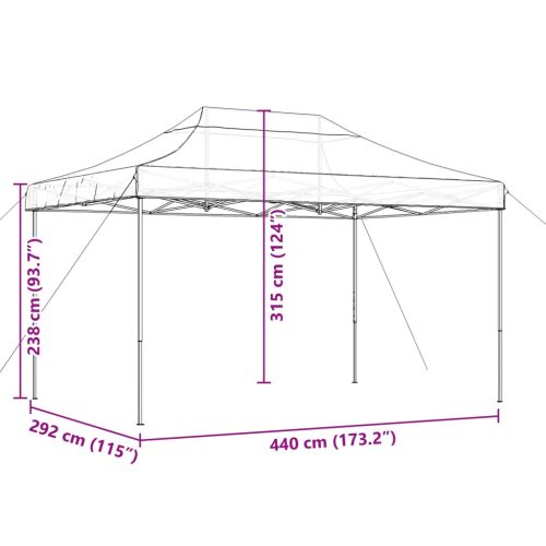 Сгъваема парти шатра, pop-up, бордо, 440x292x315 см