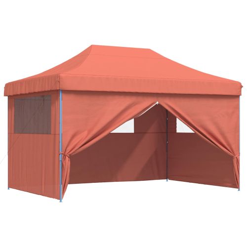 Сгъваема парти шатра pop-up с 4 странични стени теракота