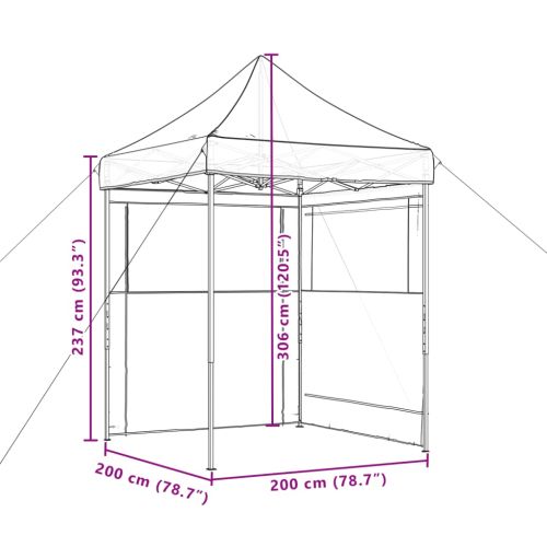 Сгъваема парти шатра pop-up с 2 странични стени теракота