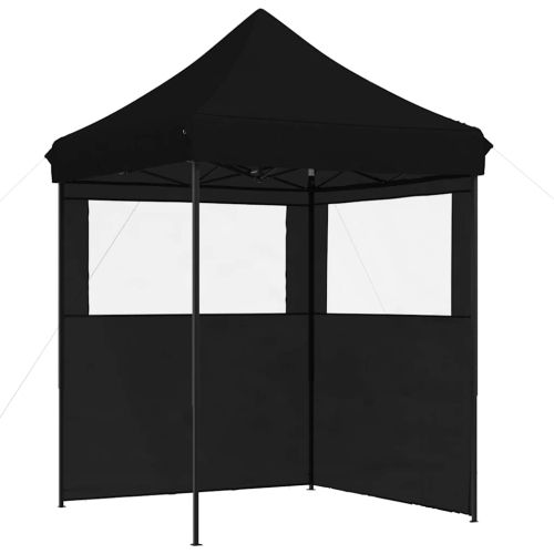 Сгъваема парти шатра pop-up с 2 странични стени черна
