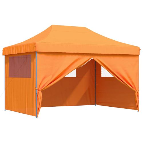 Сгъваема парти шатра pop-up с 4 странични стени оранжева