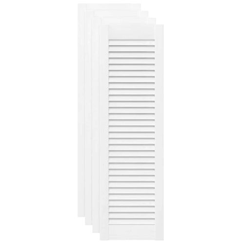 Врати за шкафове Louvred Design 4 бр. бели 99x29,5 см