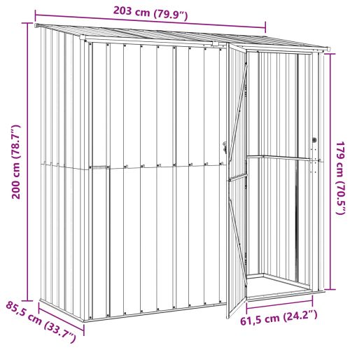 Градински навеси Кафяво 203 x 85,5 x 200 см Метал