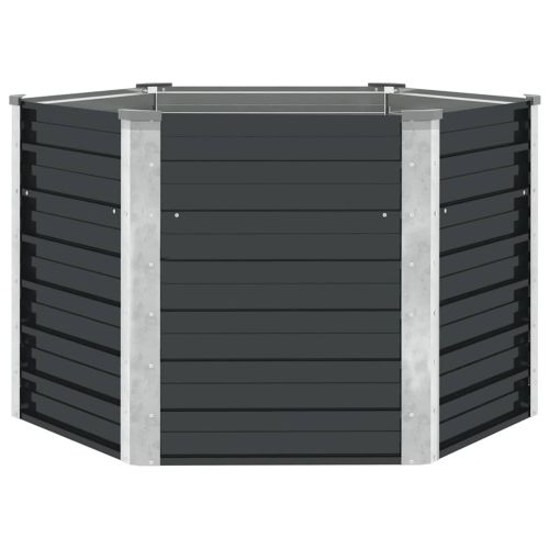 Повдигната леха антрацит 129x129x77 см поцинкована стомана
