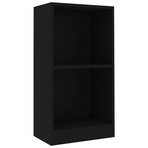 Етажерка за книги, черна, 40x24x75 см, инженерно дърво