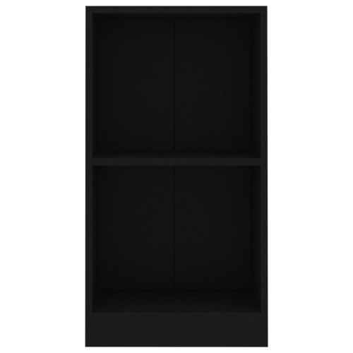 Етажерка за книги, черна, 40x24x75 см, инженерно дърво