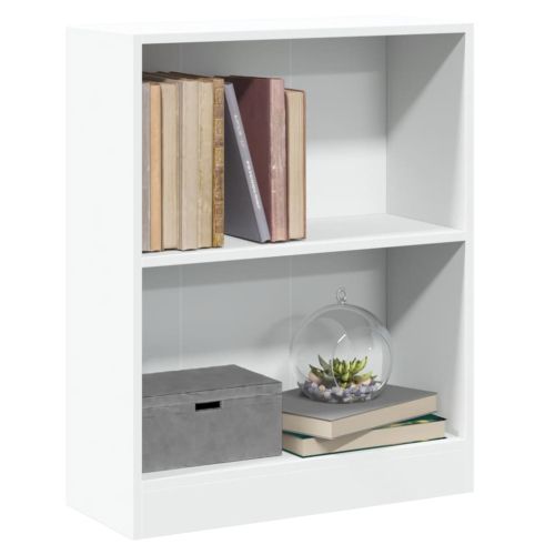 Етажерка за книги, бяла, 60x24x76 см, инженерно дърво