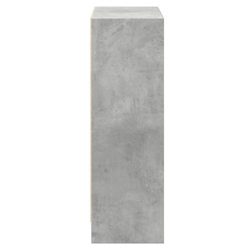 Етажерка за книги, бетонно сива, 60x24x76 см, инженерно дърво