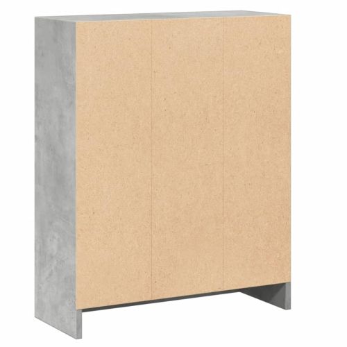 Етажерка за книги, бетонно сива, 60x24x76 см, инженерно дърво
