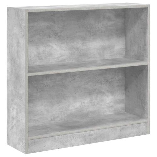 Етажерка за книги, бетонно сива, 80x24x75 см, инженерно дърво
