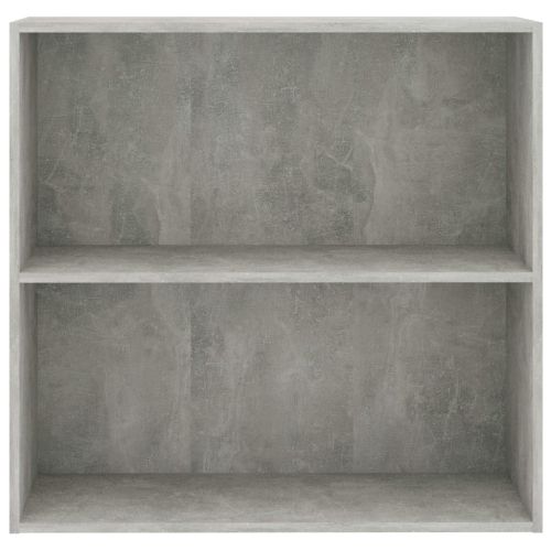 2-етажна библиотека, бетонно сива, 80x30x76,5см инженерно дърво