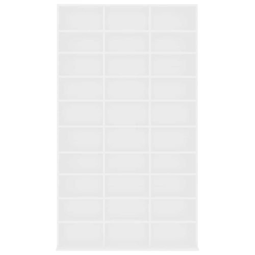 Етажерка за компактдискове бяла 102x23x177,5 см инженерно дърво