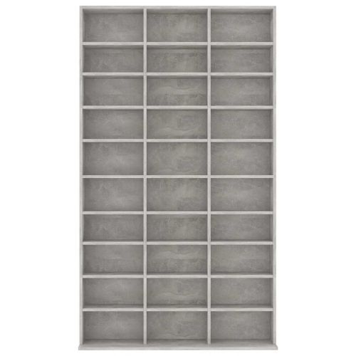 Етажерка за компактдискове сива 102x16x177,5 см инженерно дърво