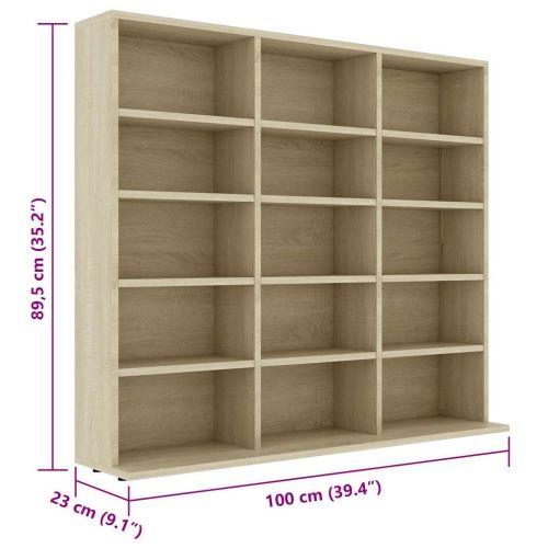 CD шкаф, дъб сонома, 100x23x89,5 см, инженерно дърво