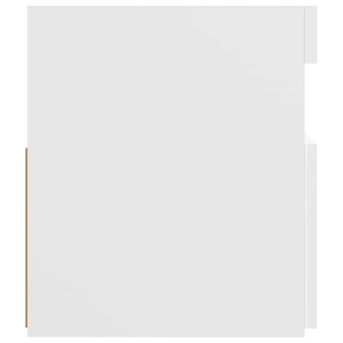 ТВ шкаф с LED осветление, бял, 120x35x40 см