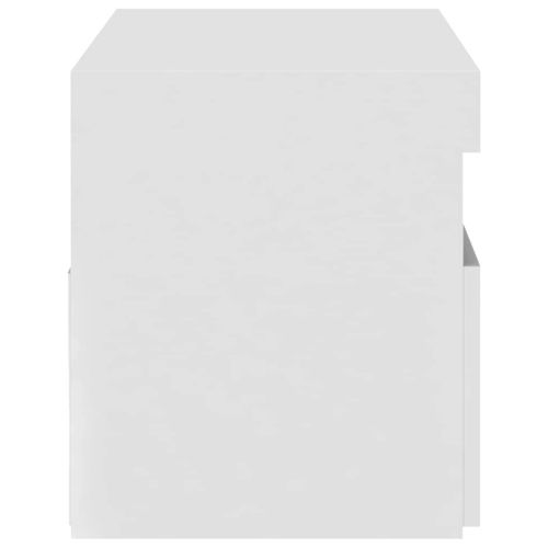 ТВ шкаф с LED осветление, бял, 75x35x40 см
