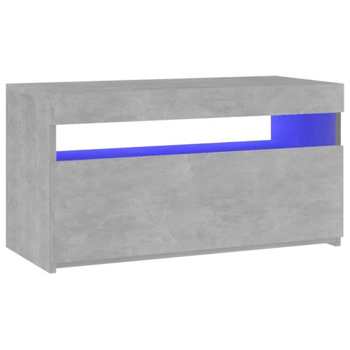 ТВ шкаф с LED осветление, бетонно сив, 75x35x40 см