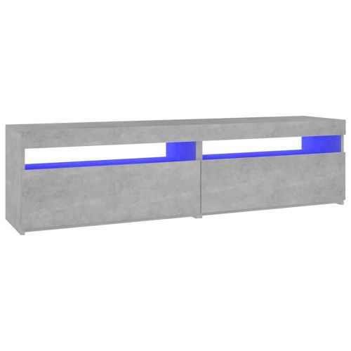 ТВ шкафове, 2 бр, с LED осветление, бетонно сиви, 75x35x40 см