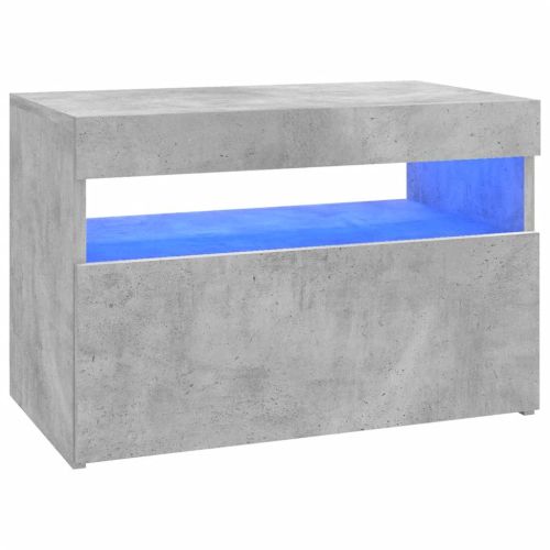 ТВ шкаф с LED осветление, бетонно сив, 60x35x40 см