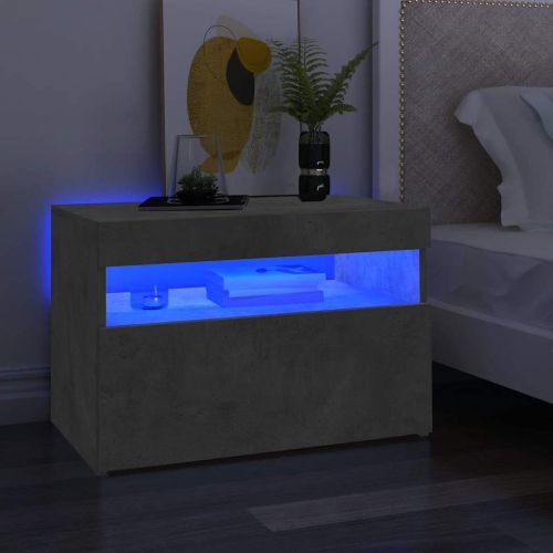 ТВ шкаф с LED осветление, бетонно сив, 60x35x40 см
