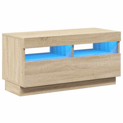ТВ шкаф с LED осветление, дъб сонома, 80x35x40 см