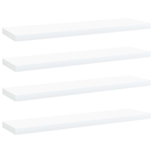 Рафтове за етажерка, 4 бр, бели, 40x10x1,5 см, инженерно дърво