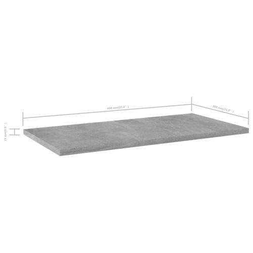 Рафтове за етажерка, 4 бр, бетонно сиви, 60x30x1,5 см, ПДЧ