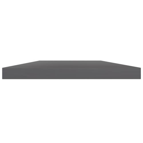 Рафтове за етажерка, 4 бр, сив гланц, 100x20x1,5 см, ПДЧ