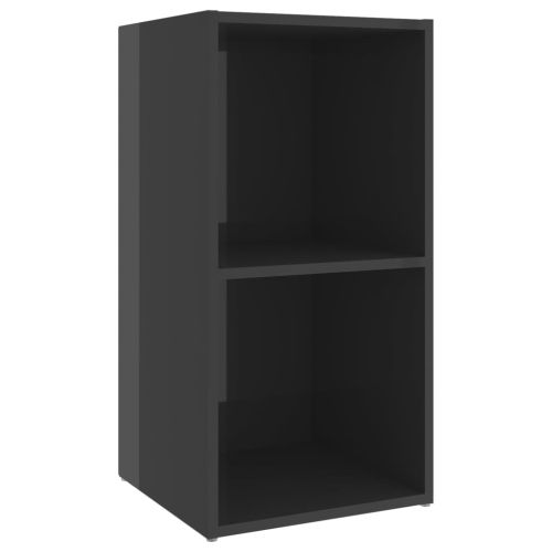 ТВ шкаф, сив гланц, 72x35x36,5 см, инженерно дърво