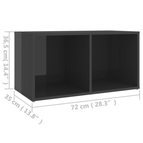 ТВ шкаф, сив гланц, 72x35x36,5 см, инженерно дърво