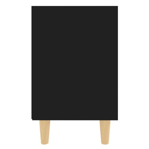 Нощни шкафчета с крака от дървен масив 2 бр черни 40x30x50 см
