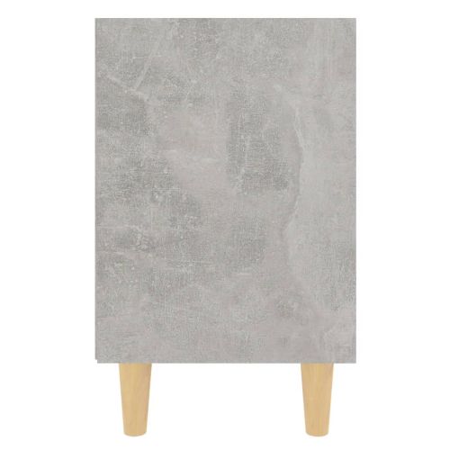 Нощни шкафчета крака дърво масив 2 бр бетонно сиви 40x30x50 см