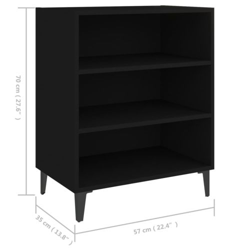Бюфет черен 57x35x70 см инженерно дърво