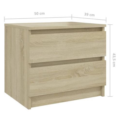 Нощни шкафчета 2 бр дъб сонома 50x39x43,5 см инженерно дърво