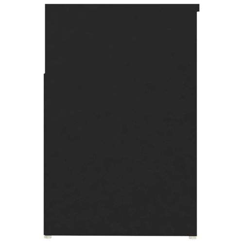 Пейка за обувки, черна, 80x30x45 см, инженерно дърво