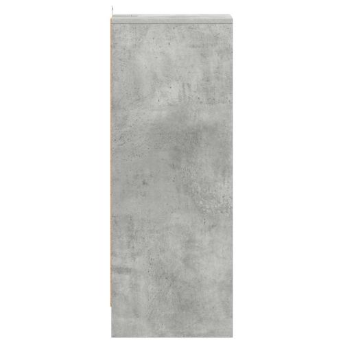 Шкаф за обувки, бетонно сив, 31,5x35x90 см, инженерно дърво