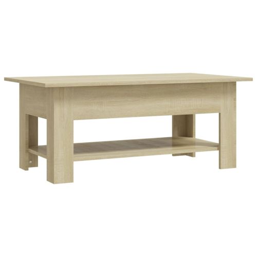 Кафе маса, дъб сонома, 102x55x42 см, инженерно дърво