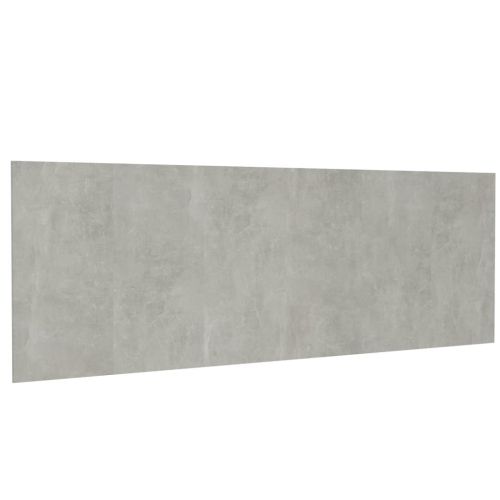 Стенна табла за легло бетонно сив 240x1,5x80 см инженерно дърво