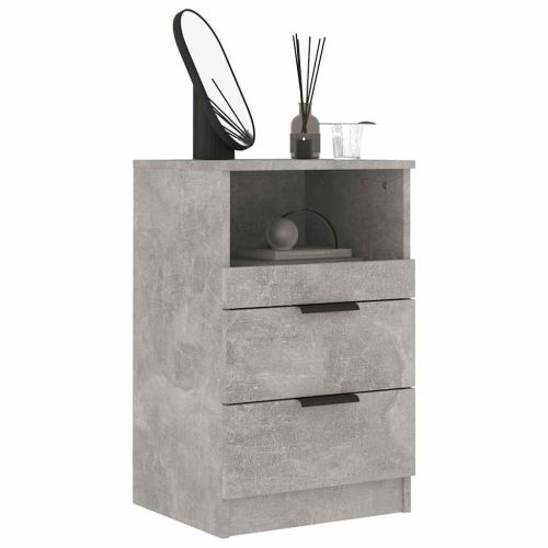 Нощни шкафче, бетонно сиво, инженерна дървесина