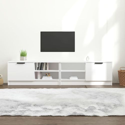 ТВ шкафове 2 бр бели 80x35x36,5 см инженерно дърво