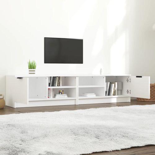 ТВ шкафове 2 бр бели 80x35x36,5 см инженерно дърво