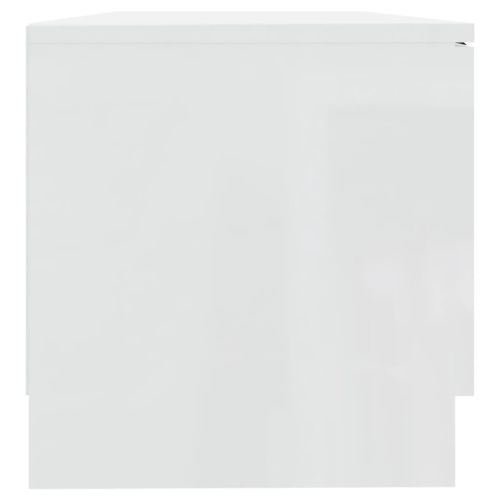 ТВ шкаф бял гланц 80x35x36,5 см инженерно дърво