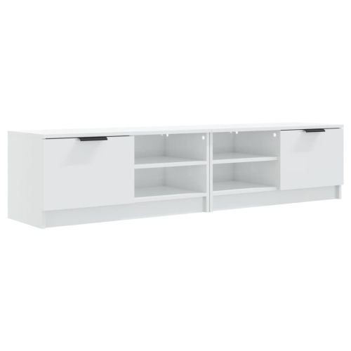 ТВ шкафове 2 бр бял гланц 80x35x36,5 см инженерно дърво