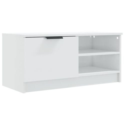 ТВ шкафове 2 бр бял гланц 80x35x36,5 см инженерно дърво