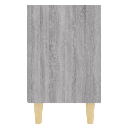 Нощни шкафчета крака масивно дърво 2 бр сив сонома 40x30x50 см
