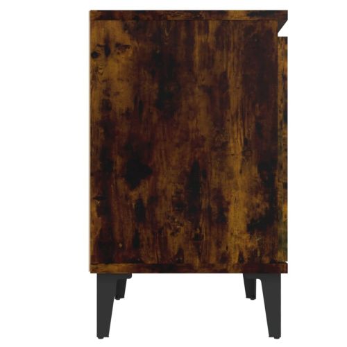 Нощно шкафче с метални крака, опушен дъб, 40x30x50 см