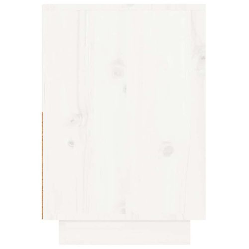 Нощни шкафчета, 2 бр, бели, 60x34x51 см, борово дърво масив