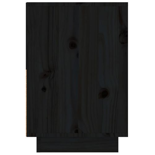 Нощни шкафчета, 2 бр, черни, 60x34x51 см, борово дърво масив