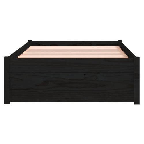 Рамка за легло черна масивно дърво 75x190 см Small Single