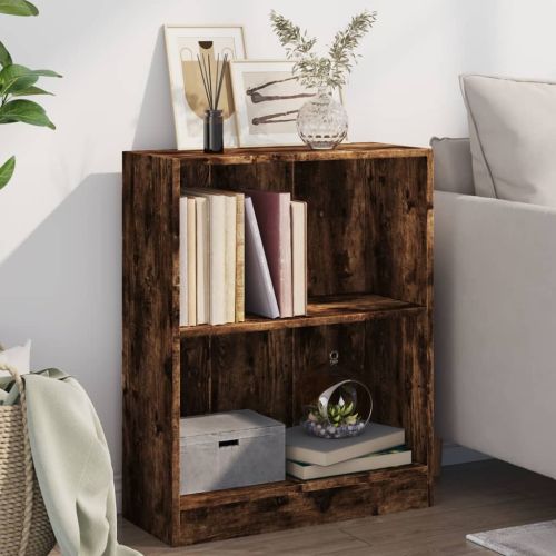 Етажерка за книги, опушен дъб, 60x24x76 см, инженерно дърво